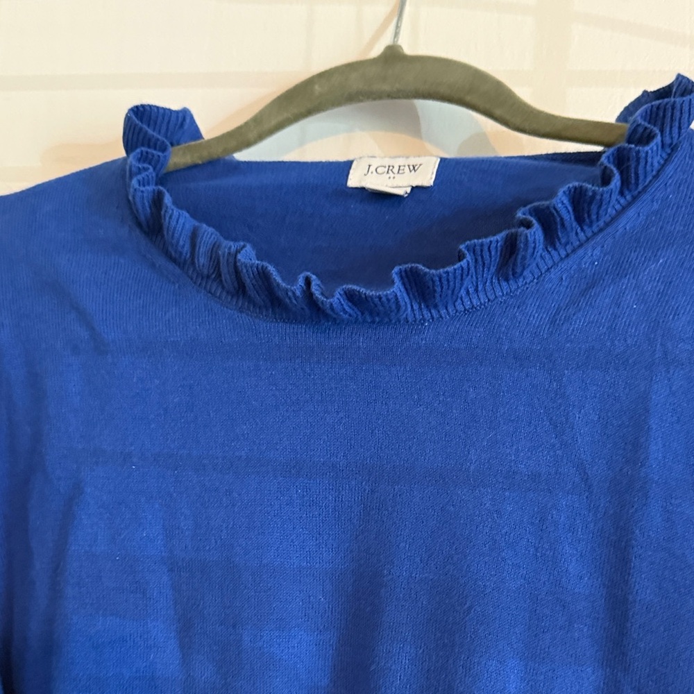 J. Crew Factory Blue Crew Neck Sweater - Picture 3 of 7
